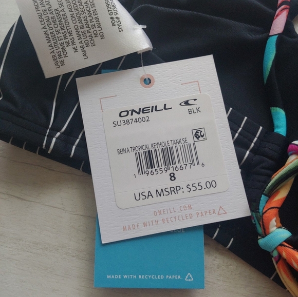 O'Neill NEW girls Tropical Keyhole Tankini Swimsuit Set - Picture 16 of 16